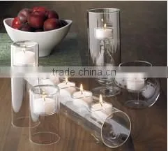 Wholesale lotus wedding glass candle hoder, lotus glass candlestick