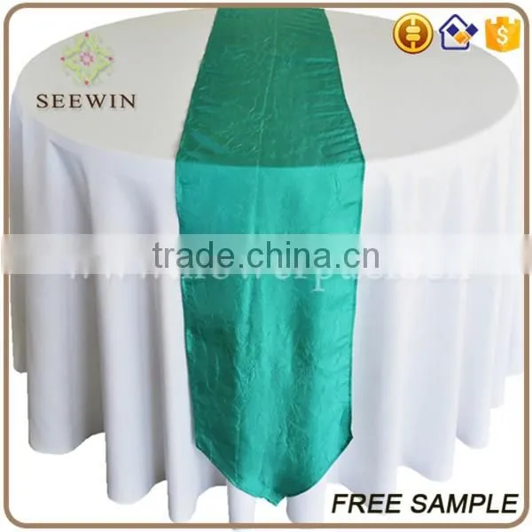 Taffeta turquoise blue table runners wedding