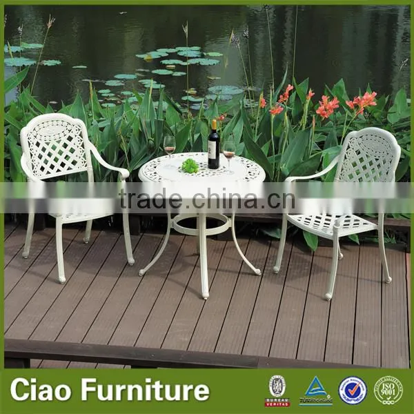 Aluminum patio Sunflower round table and Bauhinia chair