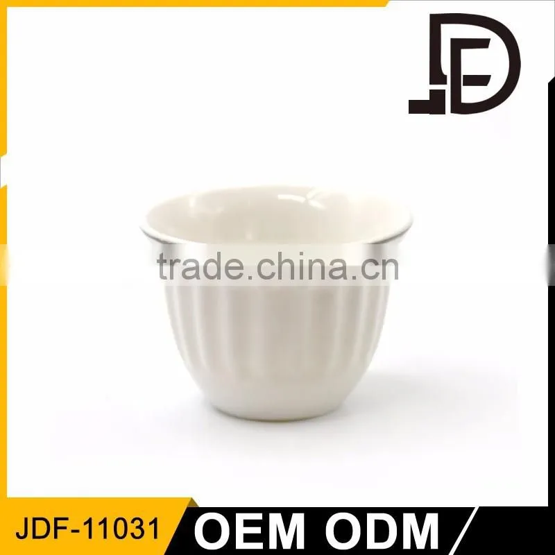 Tableware embossed cheap arabic cawa cup, porcelain coffee cup, coffee cup set with gift box