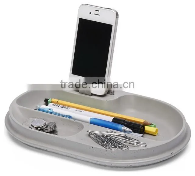 Multi-function concrete memo holder with pen holder