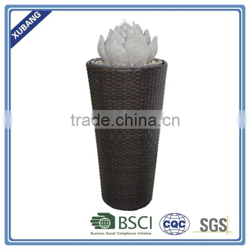 Vintage home decor water fountain rattan lotus fountain