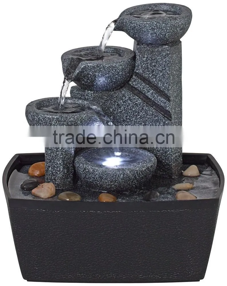 Four Tier Tabletop Fountain with LED Light