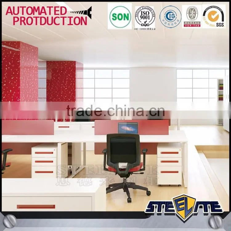 Lockable white and orange color steel file cabinet price 3 drawers mobile cabinet