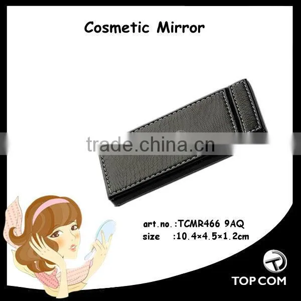 mini makeup leather mirror,folding colorful leather mirror