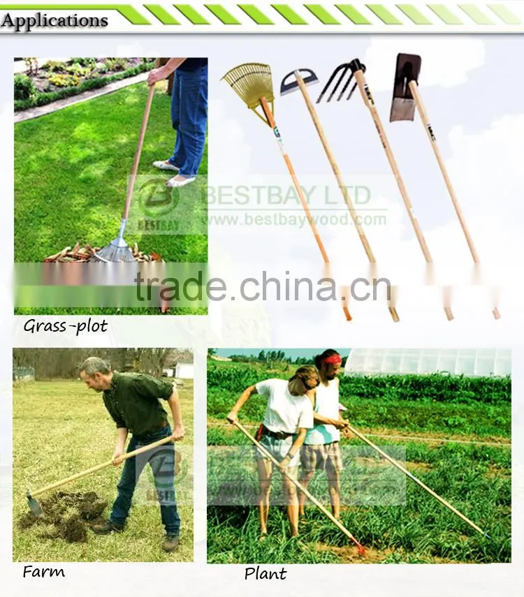 Varnish painted wooden rake handle made in China
