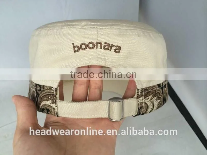Hot Horn embroidery Military Caps and flat caps with Dongguan Factory