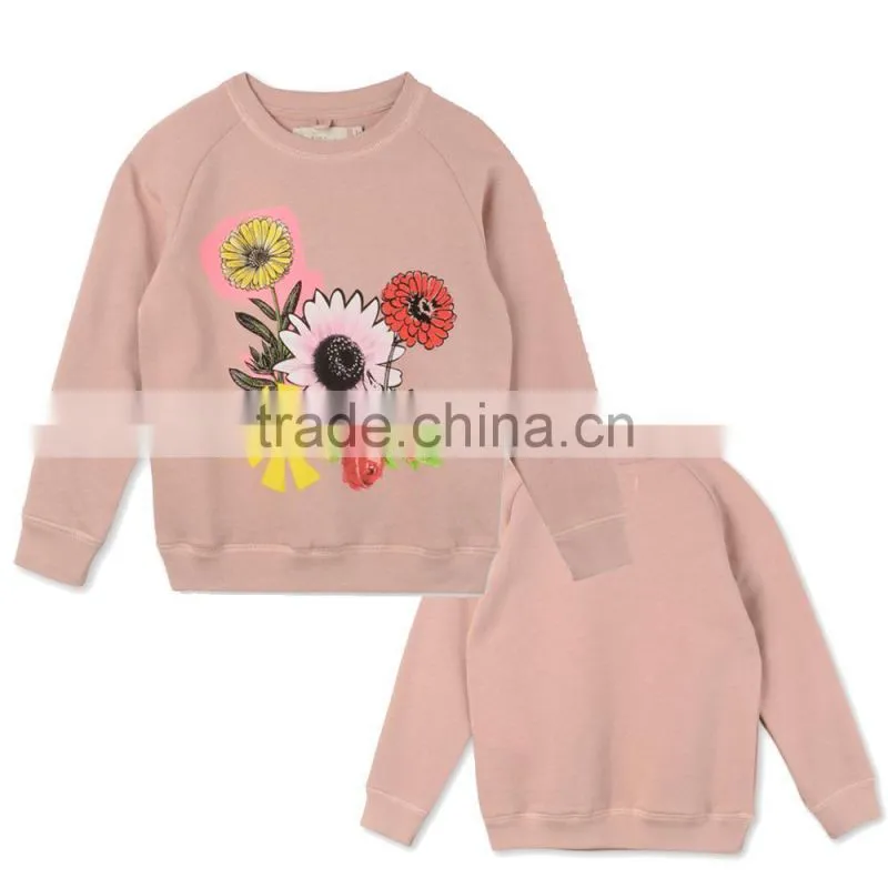 Soft Cotton Fleece Pink Printed Graphic Flowers Betty Hoodies Sweatshirts Sweater Designs for Kids Childern Wear HSs5142