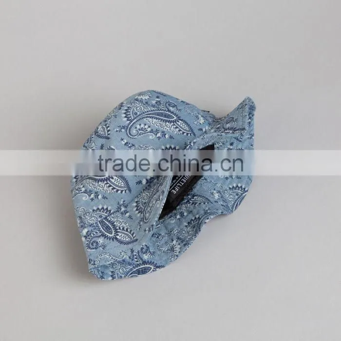 Mens bucket hat high quality blue folding fishing fashion custom print bucket hat