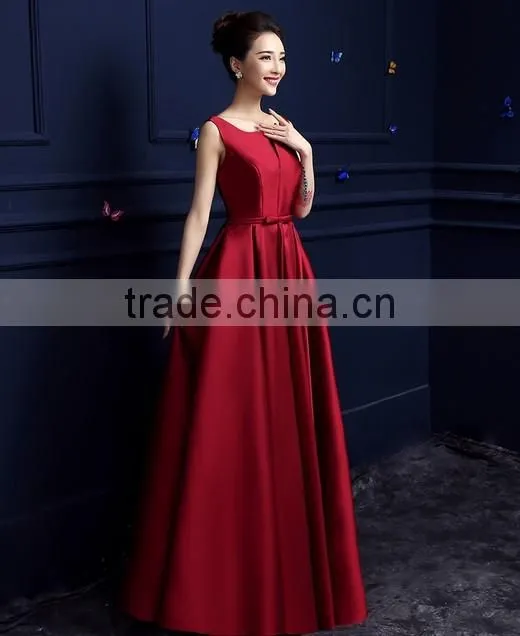 one piece designer satin long wholesale evening dress