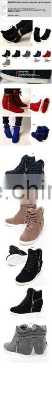 2ssd0520 hidden women wedge heel zip-up sneakers