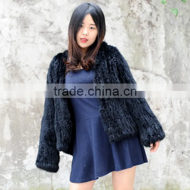 CX-G-A-44B Top Quality Genuine Rabbit Fur Garment/ Real Fur Jacket Winter Women