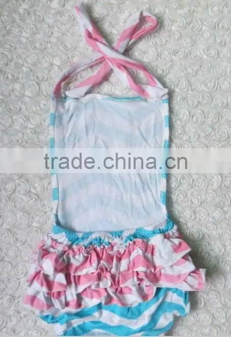 China Wholesale Grey Chevron Bubble Romper for Baby Girls Bubble Toddler Girl Sunsuit Romper