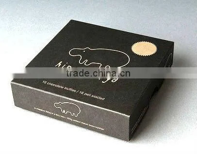 open lid hardboard chocolate box