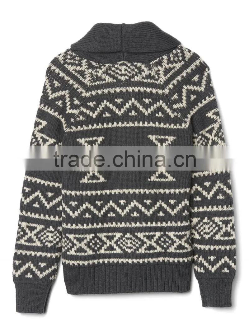 Soft Sweater Turn -down Collar Cardigan boys Sweater