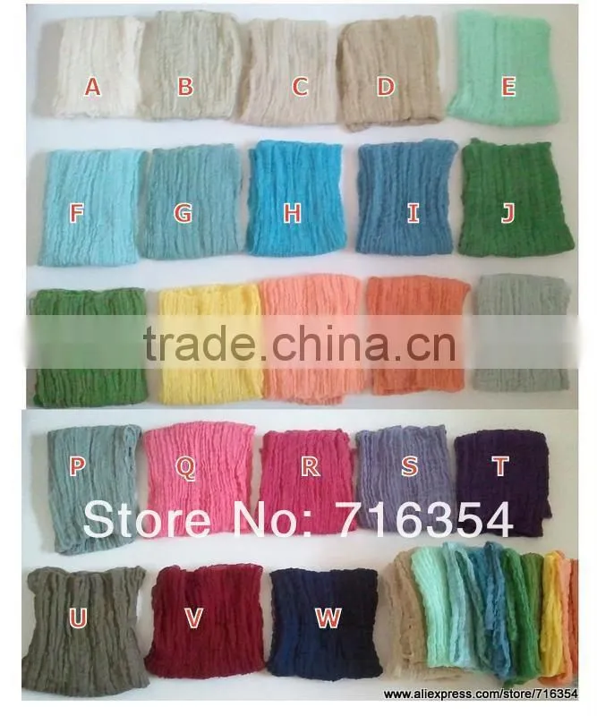 Newborn cheese cloth baby 100%Cotton dyed woven techinics Cheesecloth Wrap various color