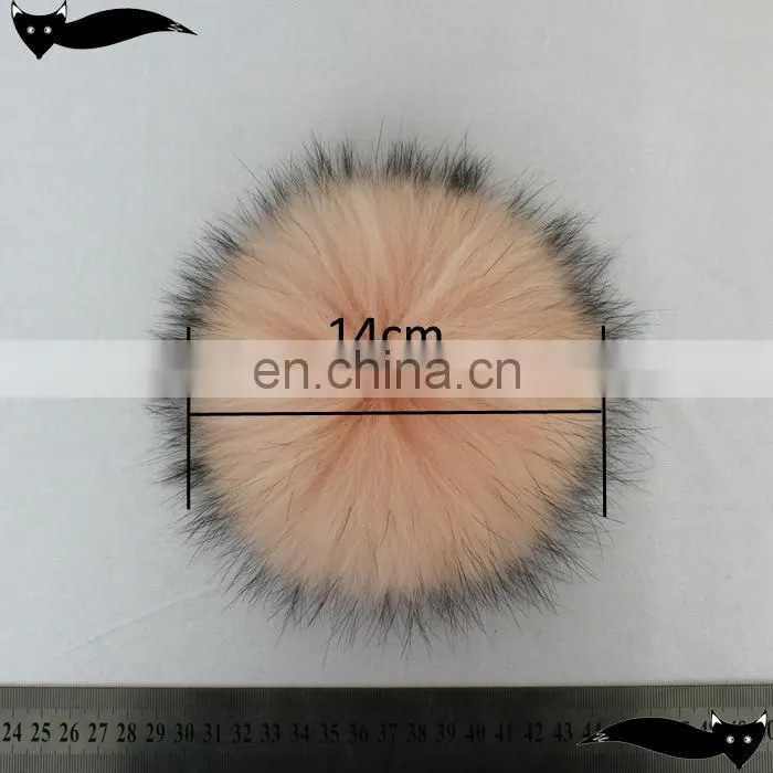 Stylish chintz rose 14cm raccoon fur ball