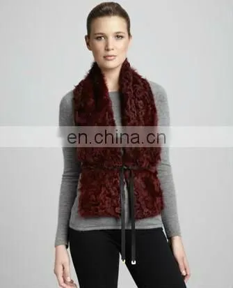 curly lamb fur vest /tiger's eye