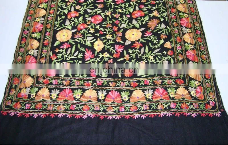 Pashminas wool shwals with Embroidered