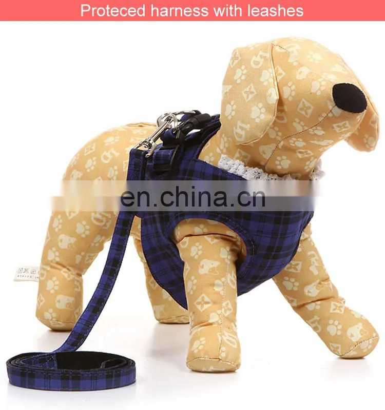 Tartan harness with leash pet products