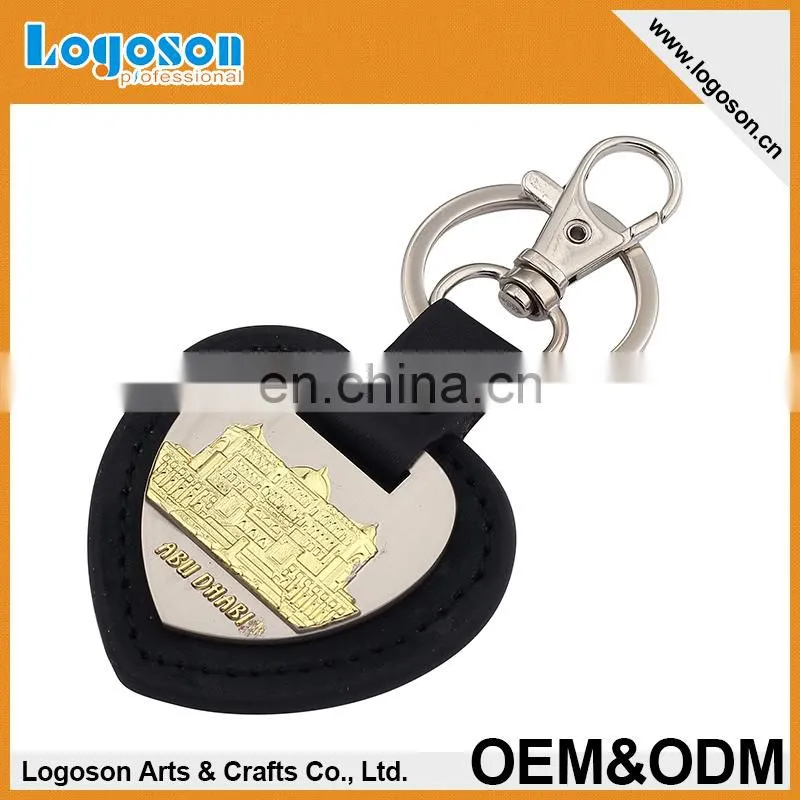 Promotional Souvenirs Custom leather keychain keyring