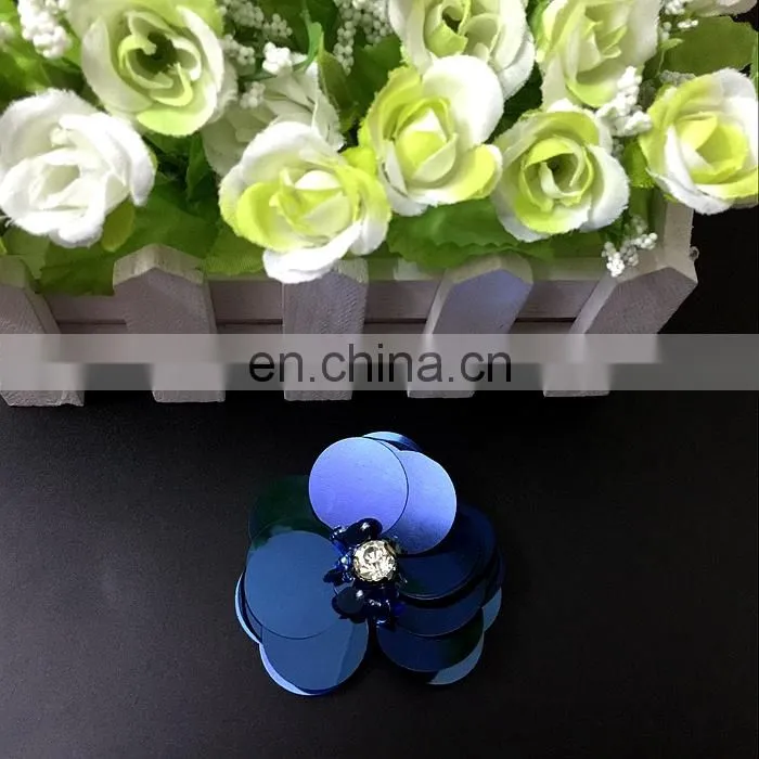 Fancy Handmade Sequin Bead Flower Patches for Garment Decoration