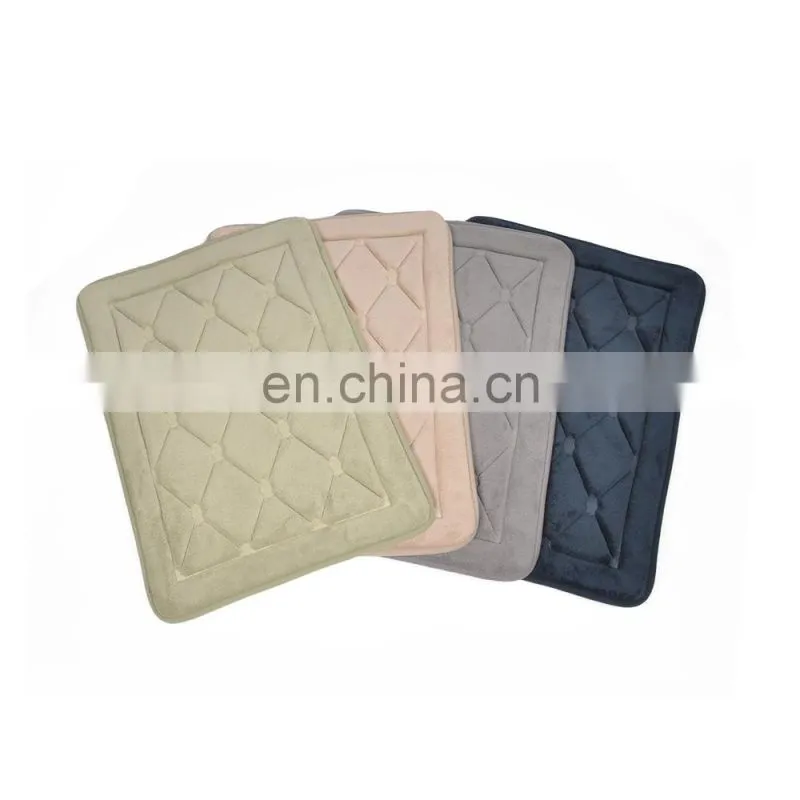 Bathroom Mats Non Slip Bath Floor Mats Water Absorbent Coral Fleece Surface Fast Dry Soft Comfortable Stylish Bathroom Rugs
