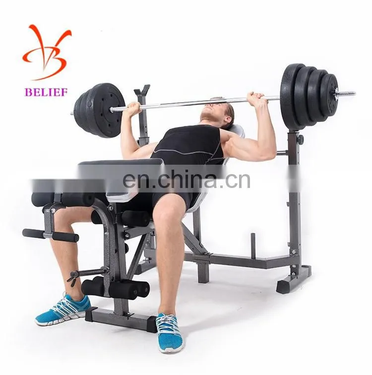 Adjustable Squat Rack With Weightlifting Bench Press