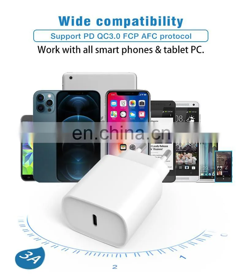 2020 New Product Pd Charger Amazon Top Seller Shenzhen Wholesale Power Banks Mobile Phone Adapters For Iphone 12 20W Pd Charger
