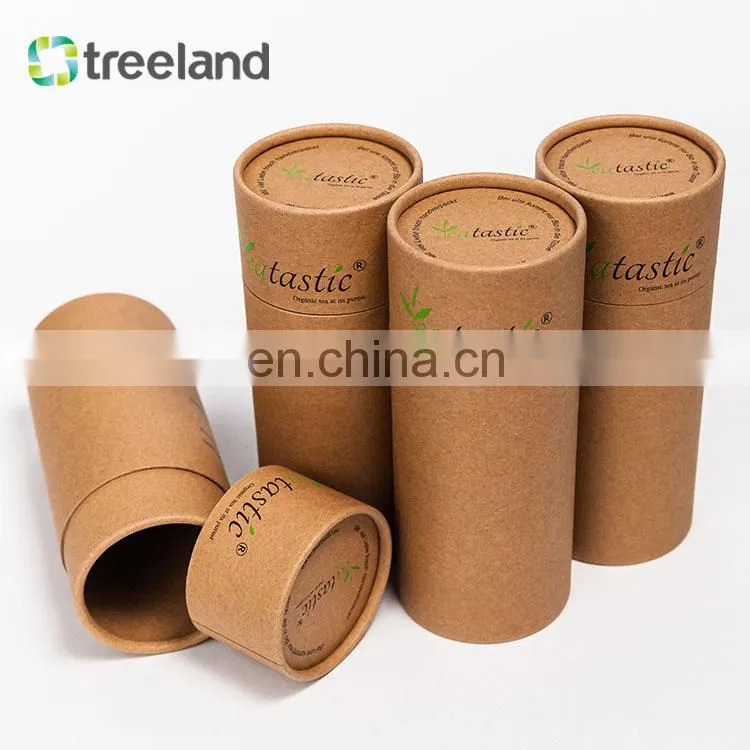 Biodegradable recycled kraft paper cylinder tea packaging boxes