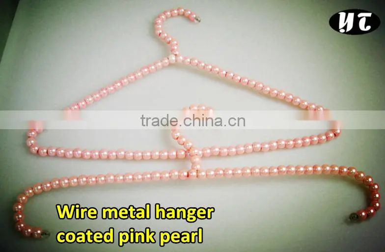 PH-YT-051 beautiful wire hanger coated pearl for display