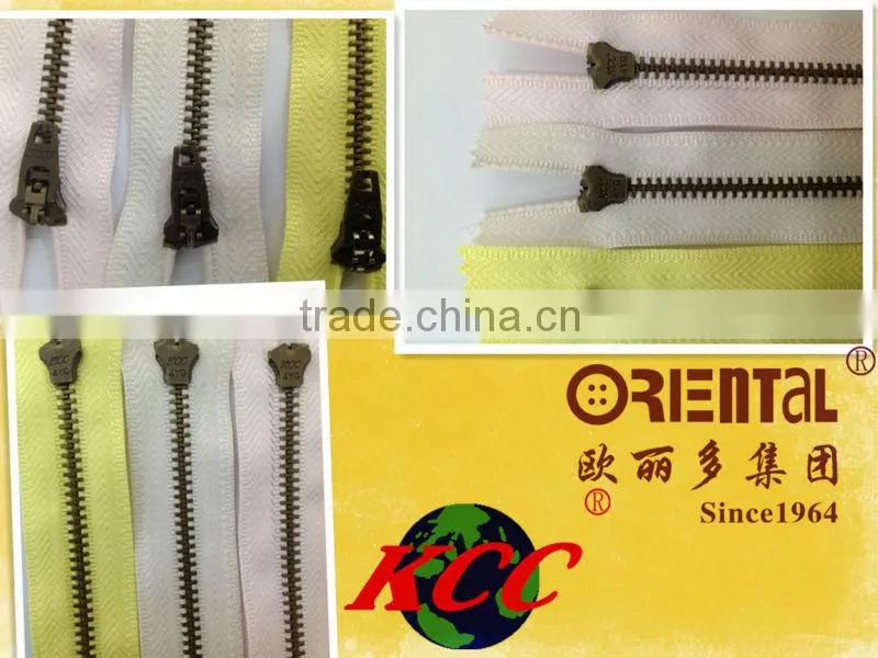 High quality/The fashion metal teeth dyeable tape KCC zipper