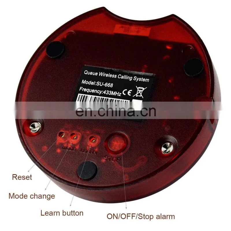 Restaurant Wireless Paging Queuing System 1 Transmitter 10 Coaster Pagers for Guest Waiter Calling