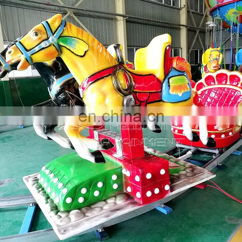 China suppliers fairground amusement park playground equipment small horses train rides for sale