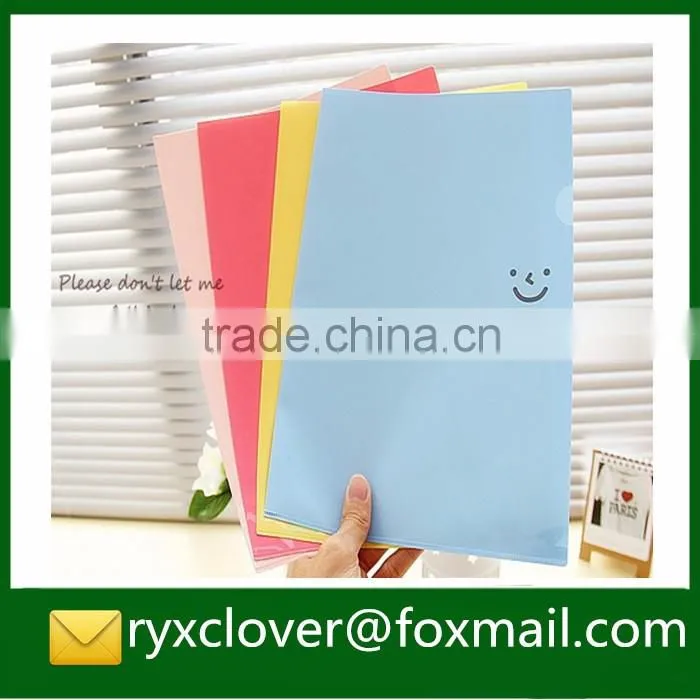A4 PP plastic L shape file folder for students