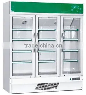 420-980L commercial upright showcase glass refrigerators