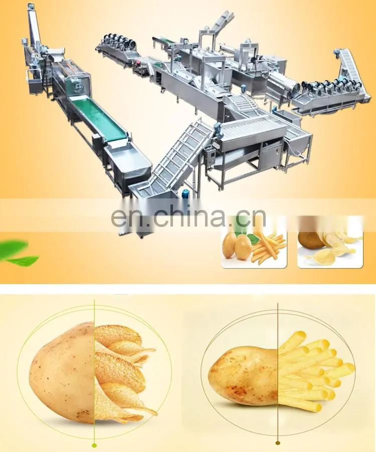 Factory Price Industrial Fully Automatic Fryed Potato Chips Making Machine Frozen French Fries
