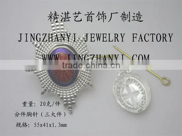 customized solid 925 silver brooches