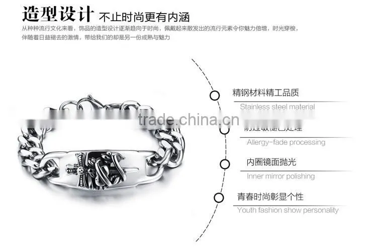 Antic unique titanium sterling steel man bracelets handmade heavy 316L steel design bangles