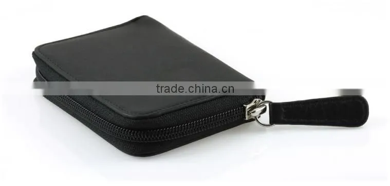 Slim men leather key chain / Cashmere Hook Zipper Key Case with Valet