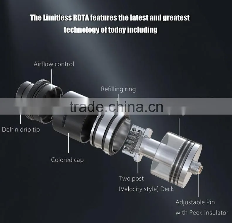 NEW product 2016 Authentic iJoy Limitless RDTA atomizer 4ml Two Post RDTA