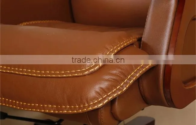 Luxury CEO swivel chair wood base