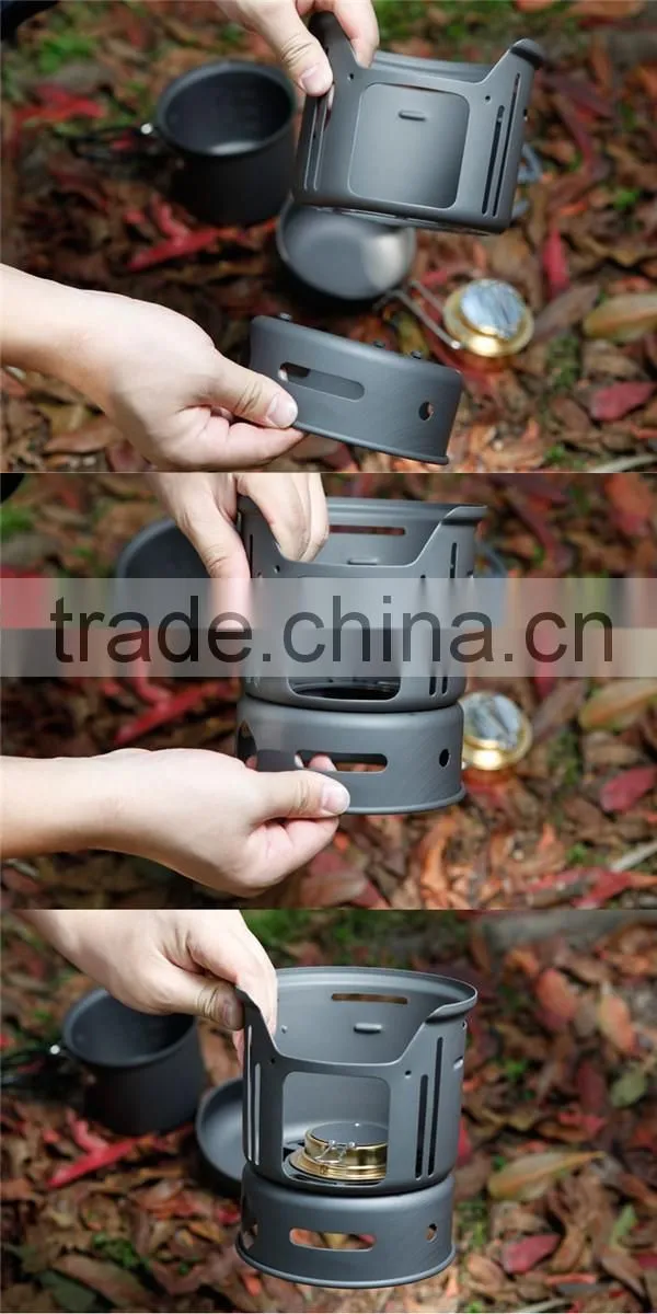Lightweight Outdoor Camping Hiking Cookware Backpacking Cooking Picnic Bowl Pot Pan Set