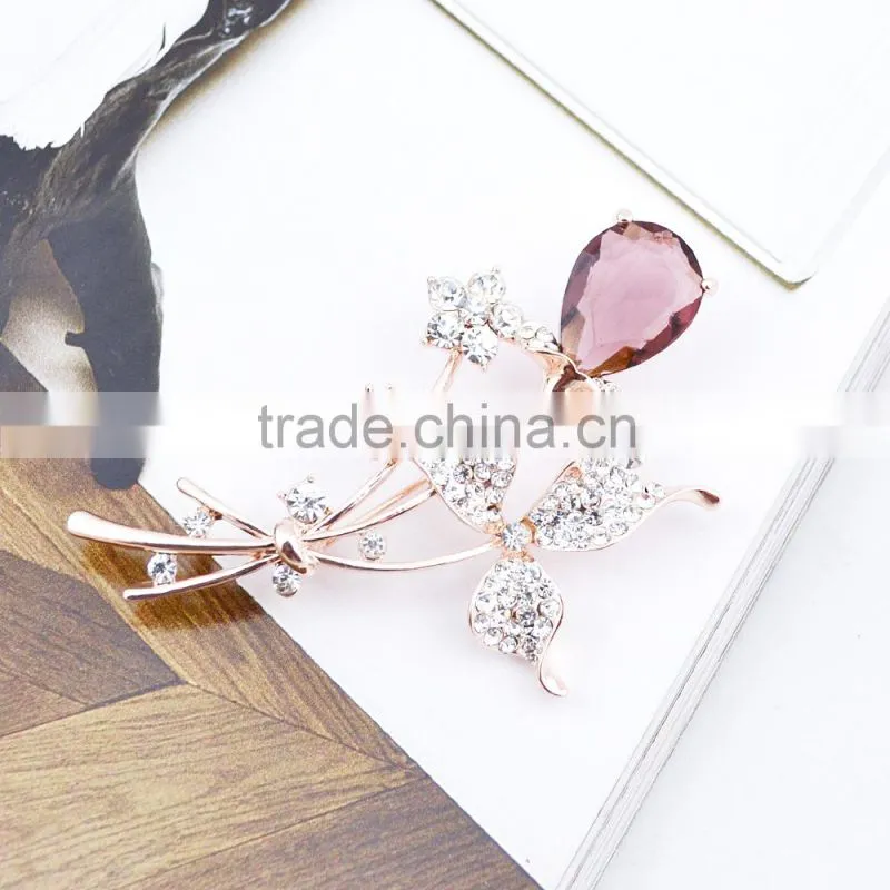 Scarf Clip Jewelry Wedding Invitations Brooch Pin Crystal Flower Brooches