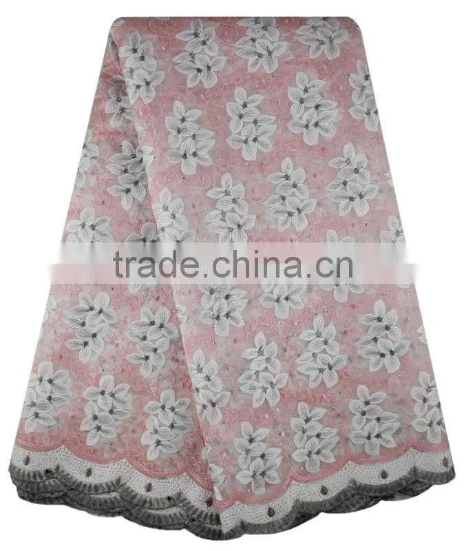 New Fashion Customized Wholesale Organza Lace Fabric MOG0191