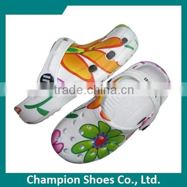 Custom Water-tranfer Printing Ladies Clogs Shoes