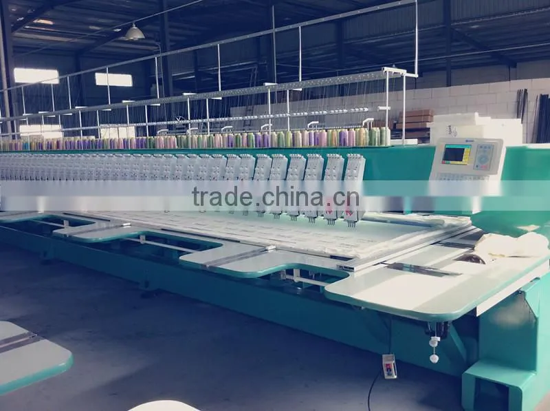 Multi-heads flat computerized embroidery machine with cutter with utc