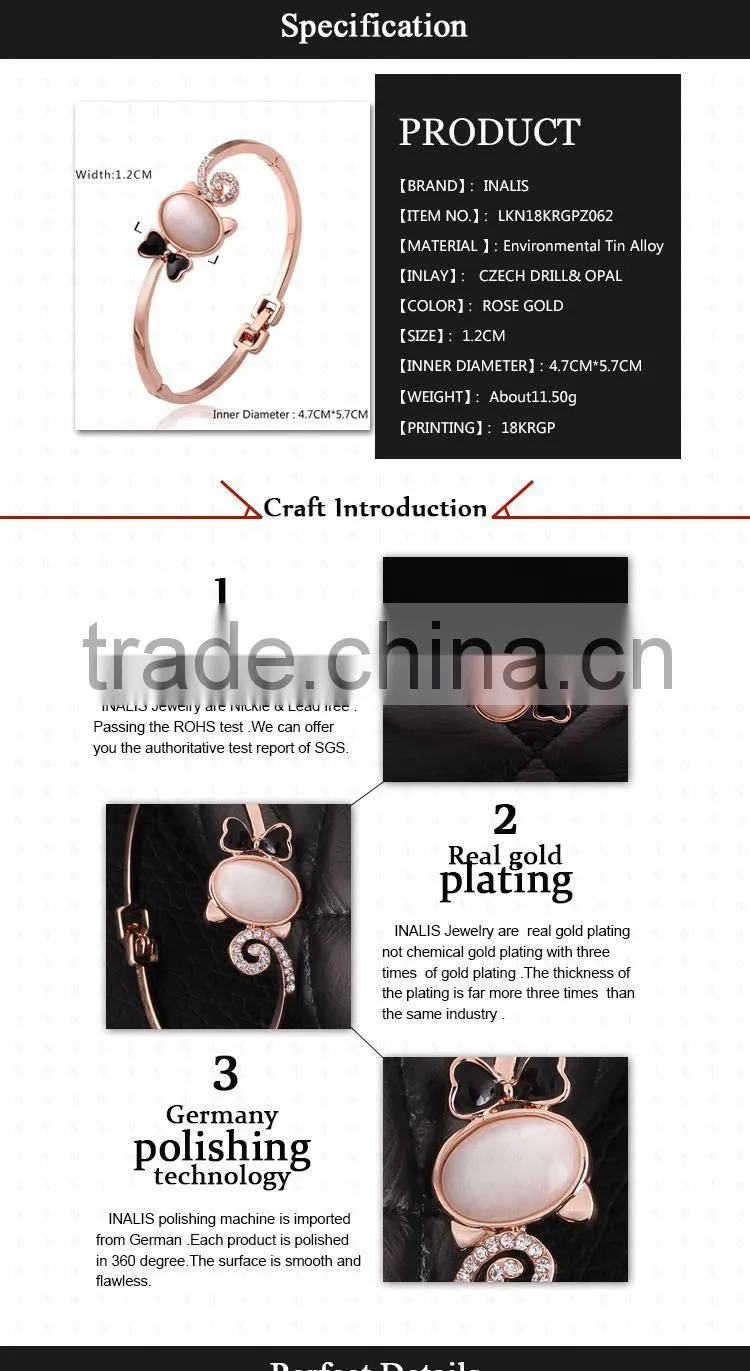 Exquisite Nickel And Lead Free Epoxy 18K Gold Plating Fashion Bracelet