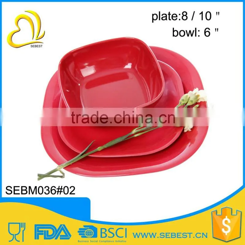 custom logo designs melamine bowl and plate bamboo tableware