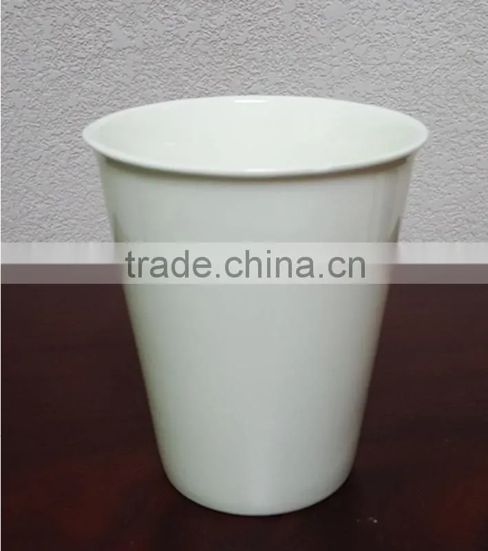 High grade plain white ceramic coffee mug no handle